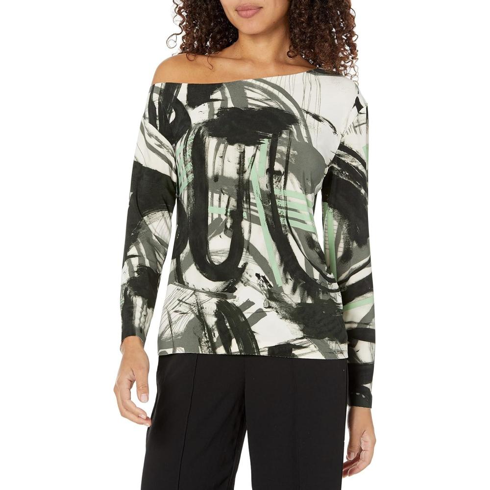 image:imageNorma Kamali Womens Long Sleeve Drop Shoulder TopGraffiti