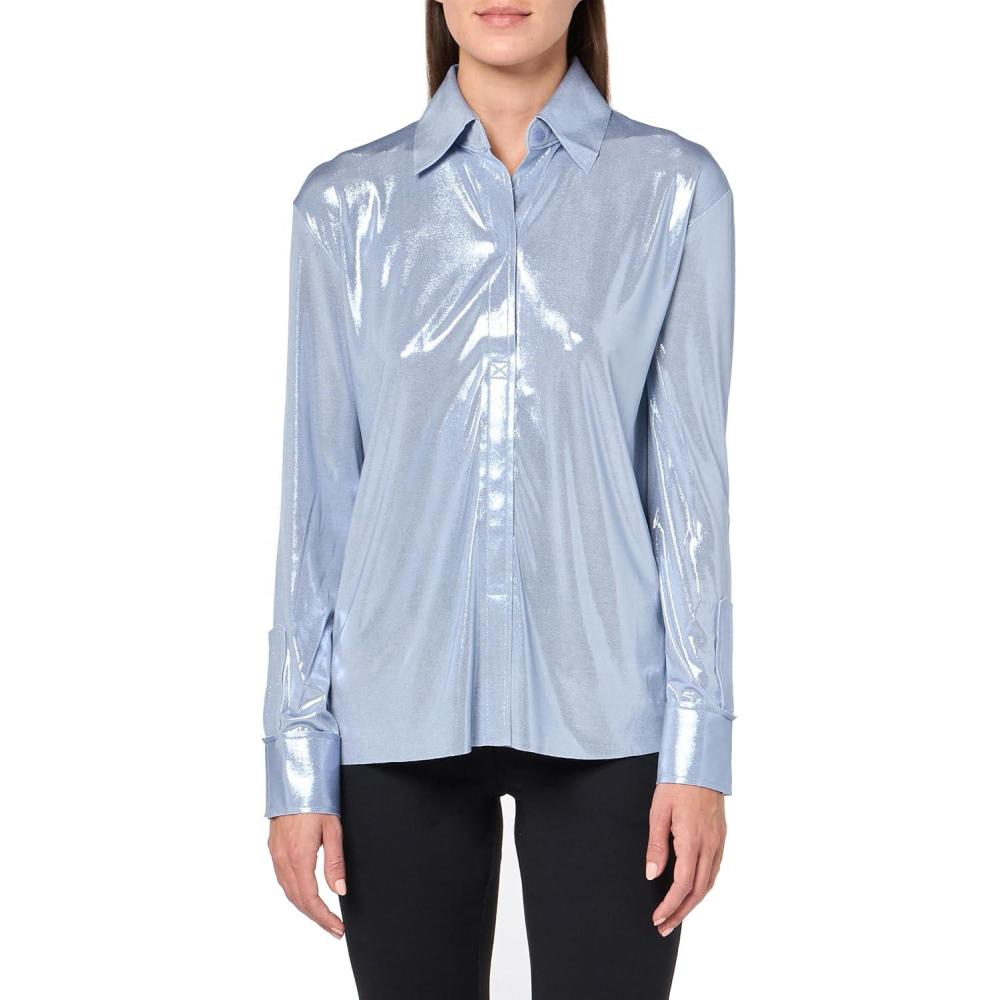image:imageNorma Kamali Womens Nk Shirt WCollar StandMisty Blue
