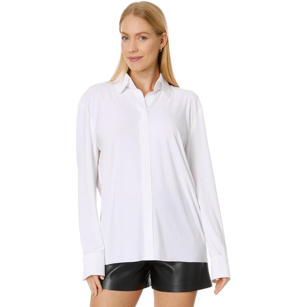 image:imageNorma Kamali Womens Nk Shirt WCollar StandSnow White