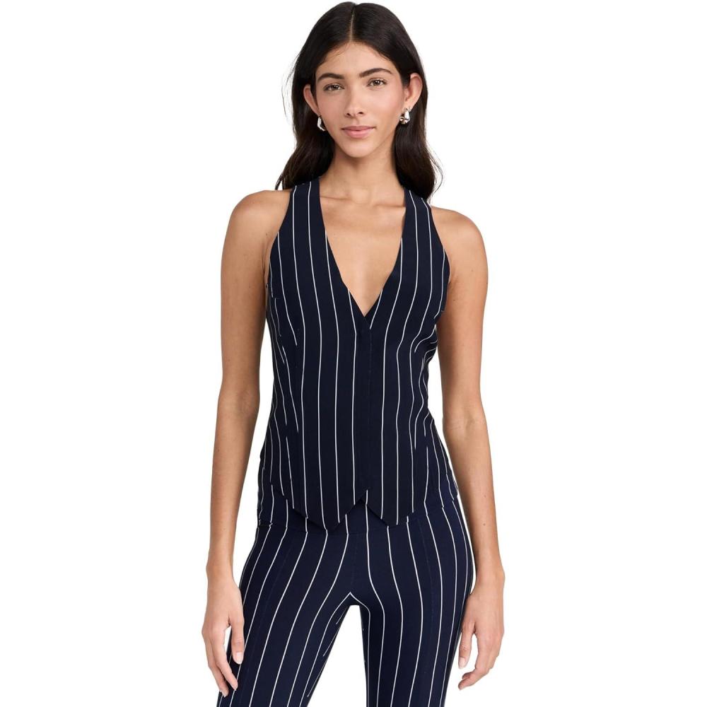 image:imageNorma Kamali Womens Simple VestTrue Navy Pinstripe