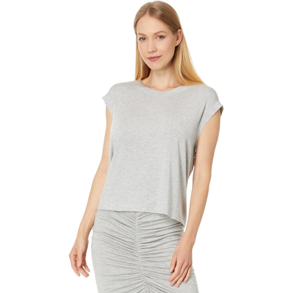image:imageNorma Kamali Womens Sleeveless Boyfriend Cropped Crewneck TopLight Grey