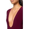 Norma Kamali LONG SLEEVE DEEP U NECK BODYSUIT, PLUM, XS