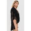 Norma Kamali Women’s Long Sleeve Deep V Ruffle Bodysuit(Black)