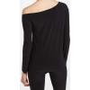 Norma Kamali Women’s Long Sleeve Drop Shoulder Top(Black)