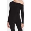 Norma Kamali Women’s Long Sleeve Drop Shoulder Top(Black)