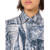 Norma Kamali Womens Nk Shirt W/Collar Stand(Black/Navy Denim Prt)