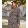Norma Kamali Womens Nk Shirt W/Collar Stand(Choc Glenn Plaid Twd)