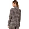 Norma Kamali Womens Nk Shirt W/Collar Stand(Choc Glenn Plaid Twd)