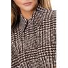 Norma Kamali Womens Nk Shirt W/Collar Stand(Choc Glenn Plaid Twd)