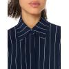 Norma Kamali Womens Nk Shirt W/Collar Stand(True Navy Pinstripe)