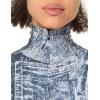 Norma Kamali Womens Slim Fit Long Sleeve Turtle Top(Black/Navy Denim Prt)