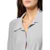 Norma Kamali Womens Super Oversized Boyfriend Nk Shirt Bodysuit(Grey)
