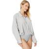 Norma Kamali womens Super Oversized Boyfriend Nk Shirt Bodysuit(Dove)