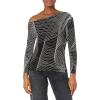 Norma Kamali Women’s Long Sleeve Drop Shoulder Top(Electric Circus)