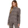 Norma Kamali Womens Nk Shirt W/Collar Stand(Choc Glenn Plaid Twd)