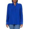 Norma Kamali Womens Nk Shirt W/Collar Stand(Electric Blue)