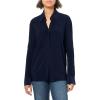 Norma Kamali Womens Nk Shirt W/Collar Stand(True Navy)