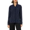 Norma Kamali Womens Nk Shirt W/Collar Stand(True Navy Pinstripe)