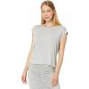 Norma Kamali Women’s Sleeveless Boyfriend Cropped Crewneck Top(Light Grey)