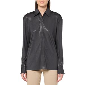 Norma Kamali Women’s Nk Shirt W/Collar Stand(Charcoal)