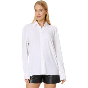 Norma Kamali Womens Nk Shirt W/Collar Stand(Snow White)