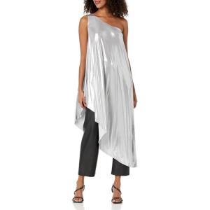 Norma Kamali Women’s One Shoulder Diagonal Tunic(Silver)