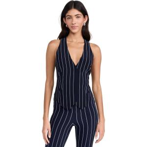 Norma Kamali Women’s Simple Vest(True Navy Pinstripe)