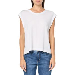 Norma Kamali Women’s Sleeveless Boyfriend Cropped Crewneck Top(Snow White)