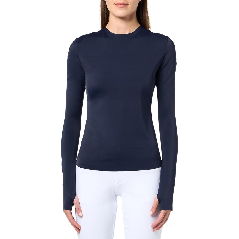 image:imageNorma Kamali Womens Long Sleeve Crew TopTrue Navy