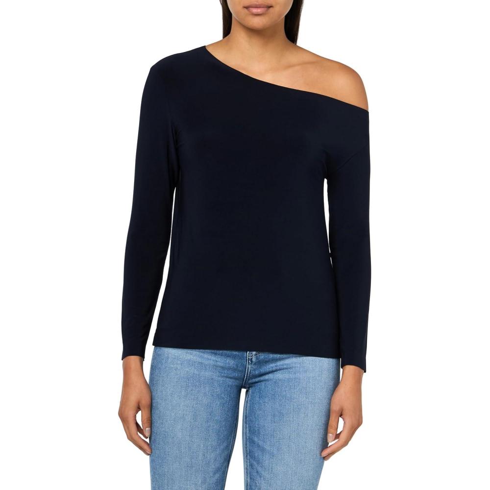 image:imageNorma Kamali Womens Long Sleeve Drop Shoulder Top 24Midnight