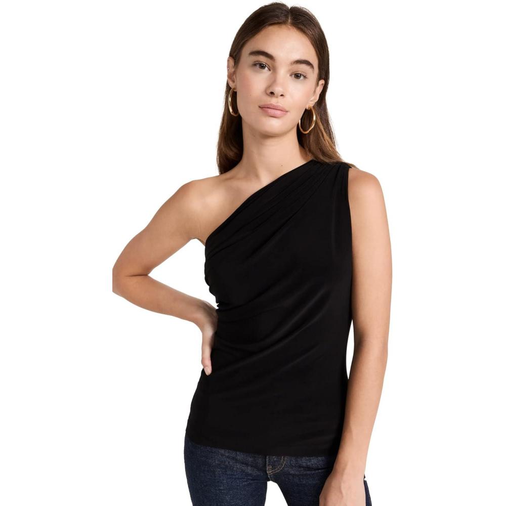 image:imageNorma Kamali Womens One Shoulder Peasant TopBlack