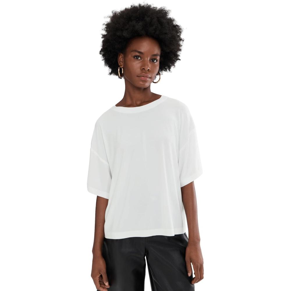 image:imageNorma Kamali Womens Short Sleeve Boxy TopSnow White
