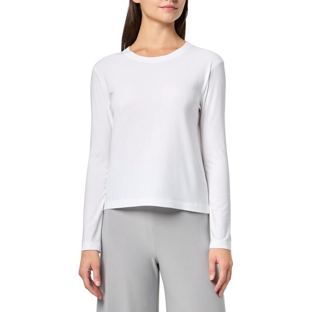 image:imageNorma Kamali womens Cropped Long Sleeve TSnow White