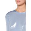 Norma Kamali Womens Boyfriend Long Sleeve Crew Top(Misty Blue)