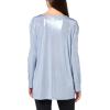 Norma Kamali Womens Boyfriend Long Sleeve Crew Top(Misty Blue)