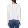 Norma Kamali Women’s Cropped Boyfriend Long Sleeve Crew Top(Snow White)