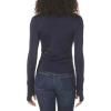 Norma Kamali Women’s Long Sleeve Crew Top(True Navy)