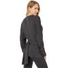 Norma Kamali Women’s Long Sleeve Dolman Wrap Top(Dark Grey)