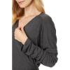 Norma Kamali Women’s Long Sleeve Dolman Wrap Top(Dark Grey)