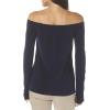 Norma Kamali Women’s Long Sleeve Off Shoulder Top(True Navy)