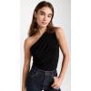 Norma Kamali Women’s One Shoulder Peasant Top(Black)