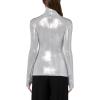 Norma Kamali Womens Slim Fit Long Sleeve Turtle Top(Silver)