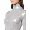 Norma Kamali Womens Slim Fit Long Sleeve Turtle Top(Silver)