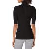 Norma Kamali Womens Slim Fit Short Sleeve Turtle Top(Black)