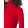 Norma Kamali Womens Slim Fit Short Sleeve Turtle Top(Tiger Red)