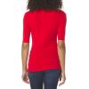 Norma Kamali Womens Slim Fit Short Sleeve Turtle Top(Tiger Red)