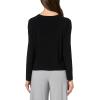 Norma Kamali womens Cropped Long Sleeve T(Black)