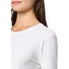 Norma Kamali womens Cropped Long Sleeve T(Snow White)