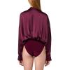 Norma Kamali womens Super Oversized Boyfriend Nk Shirt Bodysuit(Plum)