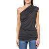Norma Kamali Women’s Lazy Diana Top(Dark Grey)